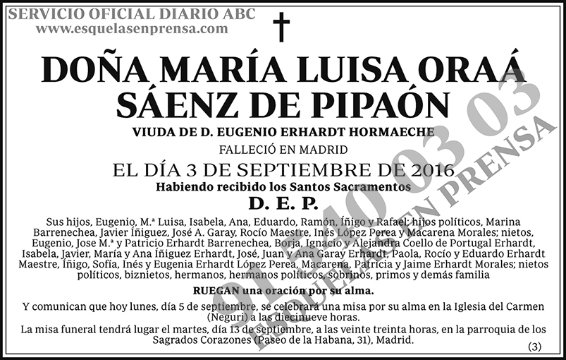 María Luisa Oraá Sáenz de Pipaón